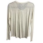 Wonderly  Beige Crochet Detail Long Sleeve Blouse Size Medium Boho Casual Top Photo 7