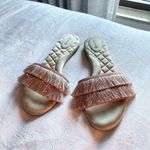 Birdies Sandals Sz 10 The Sparrow Flat Slip On Shoes Bridal Pink Fringe 611 Photo 9