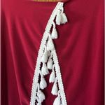 Impressions red and white sleeveless tassel dress size M Photo 10