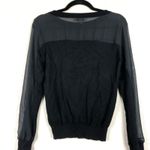 Jos. A. Bank Joseph A Black Sweater with Sheer Details Womens S Preppy Whimsigoth Pullover Photo 6