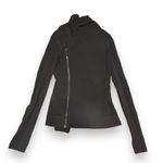 Lululemon Bhakti Yoga Jacket 6 Black Moto Long Sleeve Full Double Zip Thumbholes Photo 6