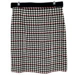 Hugo Boss Vulnova Houndstooth Check Knee Length Skirt Size 12 Black Red White Photo 4