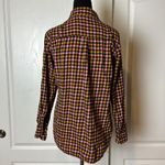 Old Navy PINK & ORANGE GINGHAM PLAID FLANNEL COLLARED BUTTON UP LONG SLEEVE POPLIN Photo 1