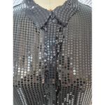 DKNY  sheer black fully sequined shirt Blouse tunic Sz m/L Party Cocktail Formal Photo 1