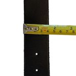 Women's Black Full Grain Leather Belt Oval Beaded Buckle Silver Gray Pearls 32"‎ Photo 8