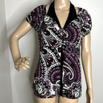 Fashion Bug Purple Layered Patterned Top Photo 0