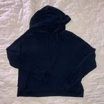 Live Love Dream Navy Blue Cropped Waffle Knit Hoodie Photo 0