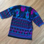 Cape Cod Sportswear Vintage Magenta & Blue 80’s Colorful Floral Shirt Sweater Photo 3