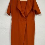 ASOS Orange Wrap Front Wide Leg Jumpsuit Womens 4 No Belt Photo 1