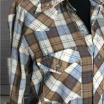 Vintage 70s Western Plaid Shirt Medium Brown Photo 8