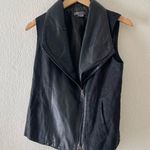 Vince Leather Linen Moto Biker Vest Women's Black Photo 5