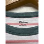 Madewell Lot of 2 Womens 100% Cotton Oversized Tee Shirts XS Green Pink Stripe Photo 2