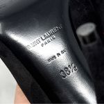 Saint Laurent Kiki Bow Studded Suede Leather Pointed Toe Pumps Heels Black 38.5 Photo 10