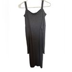 Aritzia Wilfred Free Sirena grey Long Sleeve Cold Shoulder midi dress size med Photo 3