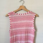 Sundance Linen Dress Womens M Coral White Striped Sleeveless Asymmetrical Hem Pink Size M Photo 5