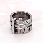 Boutique NEW Large Women's Stacking White Gold Plated Simulated Diamond Ring, Size 5 Photo 1