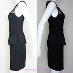 Bisou Bisou black mesh sheer top peplum dress, women's size 4 Photo 2