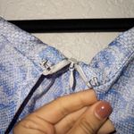 B Michael America NWT  Red Collection Blue Draped Collar Snakeskin Dress Size 10 Photo 4