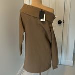 Marissa Webb Long Sleeve Off Shoulder Sweatshirt Dress Mocha Size L Photo 3