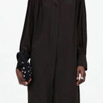 Madewell NWT  black Relaxed Button front long sleeve mini dress size small Photo 0