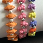 Women’s‎ vintage dainty set of 3 multicolored mini animal beaded bracelets Orange Photo 2