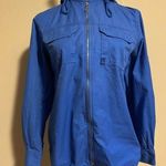EUC Lauren Ralph Lauren Blue Full Zip Up Cargo Jacket size petite small Photo 0