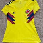 Adidas Colombia Women Soccer Jersey L Yellow 2018 World Cup Climalite Athletic Photo 8