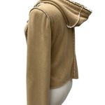 Tommy Hilfiger Y2K Hoodie Jacket Sz S Beige Sherpa Zip Up Pockets 00s Casual Photo 4