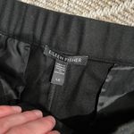Eileen Fisher  Womens Black Wool Trouser Dress Pants Wide Leg Size Large Photo 4