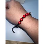 Boho‎ Red Stone and Crystal Bead Pull Bracelet Photo 2