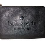 Kate Spade Wristlet Clutch Purse New York Black Pebbled Leather Zip Card Holder Photo 0