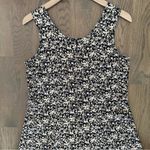 Anthropologie Vintage Ditsy Floral Print Crew Neck Maxi Dress Black Tan Medium Photo 1