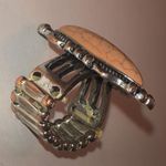 Adjustable Silver Tone Faux Tan Stone Boho Wide Chunky Statement Ring Photo 3