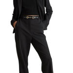 Quince NWT  Italian Wool Tailored Straight Leg Pants Black Trousers Size 0 Photo 0