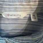 Athleta  long sleeved blue/white pinstripe women’s shirt, size XS. EUC Photo 7