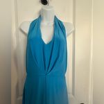 Amanda Uprichard  blue 100% silk halter minidress size small Photo 11
