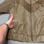 Comint Genuine Leather Suede Mix Bomber Jacket Mens Size Medium Brown Vintage Photo 4