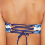 Splendid Tie Dye Stripe Reversible Soft Cup Bandeau Bikini Top S NWT Blue Pink Photo 3