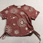 French Pastry ⭐️  Maroon Red Astrology Moon Planet Novelty Print T-Shirt Medium Photo 0