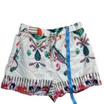 ZARA Linen Print Shorts Boho Pom Pom Drawstring Waist Casual Summer XS Photo 5