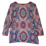 Talbots Women's 1X Cardigan 3/4 Sleeve Sweater Vibrant Paisley Preppy Buttoned Photo 1