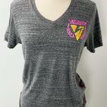 Society Live Free Yellow Pink Screenprint V Neck Tee Grey Large INV184 Photo 0
