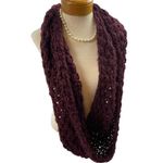 Old Navy  crocheted maroon wine red scarf Photo 0