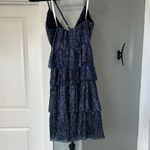 Lulu's Sparkly Blue silver Layered Mini strappy Dress XS EUC #hoco Black Photo 3