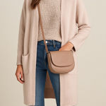 ZARA Alpaca Blend Longline Cardigan Sweater Coat Pink Size Medium Photo 0