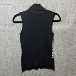 Vintage Y2K Chevron Sleeveless Turtleneck Sweater Vest Black White Geometric 90s Size undefined Photo 3
