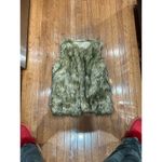 Merona Tan/Cream/Gray Faux Fur Fully Lined Open Front Vest- SZ. Small Warm Cozy Photo 13