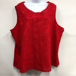 Rebecca Malone  womens 1x red textured embroidered top Photo 0
