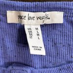 Peace Love World  Confetti Rib Knit Henley Baja Blue M A628317 NEW Photo 3