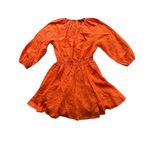 J.Crew NEW Palermo Dress Orange Linen Smocked Waist Long Sleeve Womens Small Photo 1